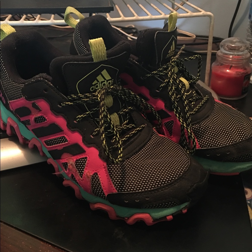 Adidas Shoes Ladies 9 Black Pink Teal